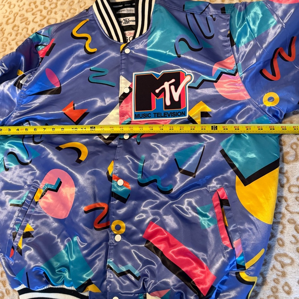 Vintage MTV Vibrant Blue and Multicolor Bomber Jacket Rare 
80s 1981 Unisex - Picture 5 of 10
